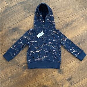 NWT Gap Kids Navy Dinosaur Hoodie Embroidered Logo Size 3 Years